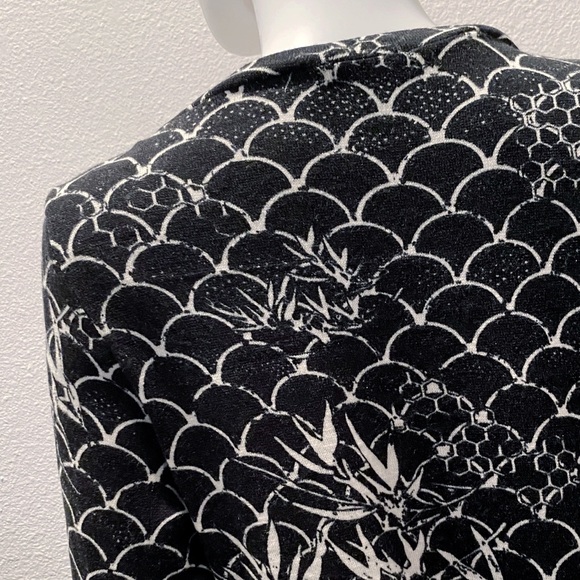 B&W Print Kimono Duster Cardigan - Picture 9 of 11